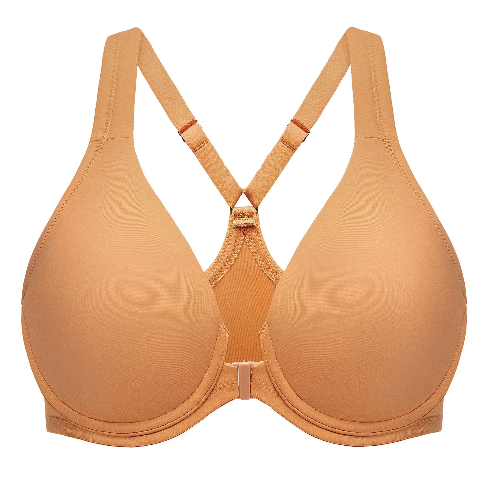 Front Closure Plunge Bra | Seamless Underwire Racerback Full Coverage