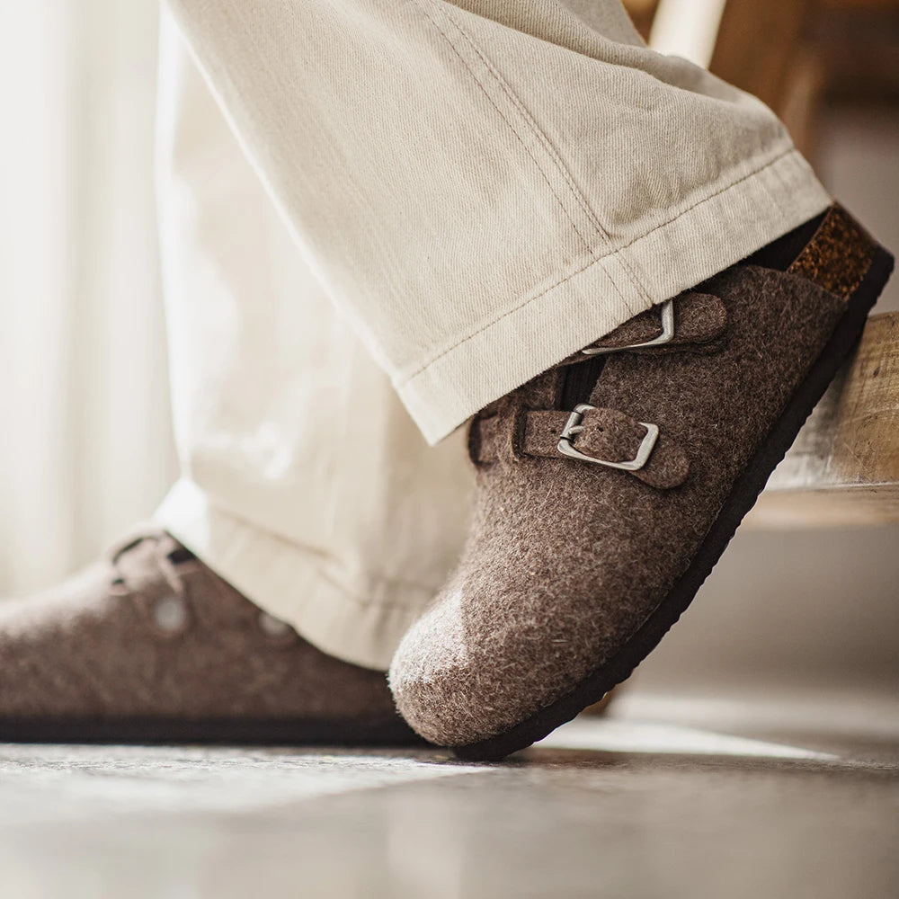 Vintage Wool Felt Mules – Men’s Autumn/Winter Slip-On Slippers by Snagg A Slipper