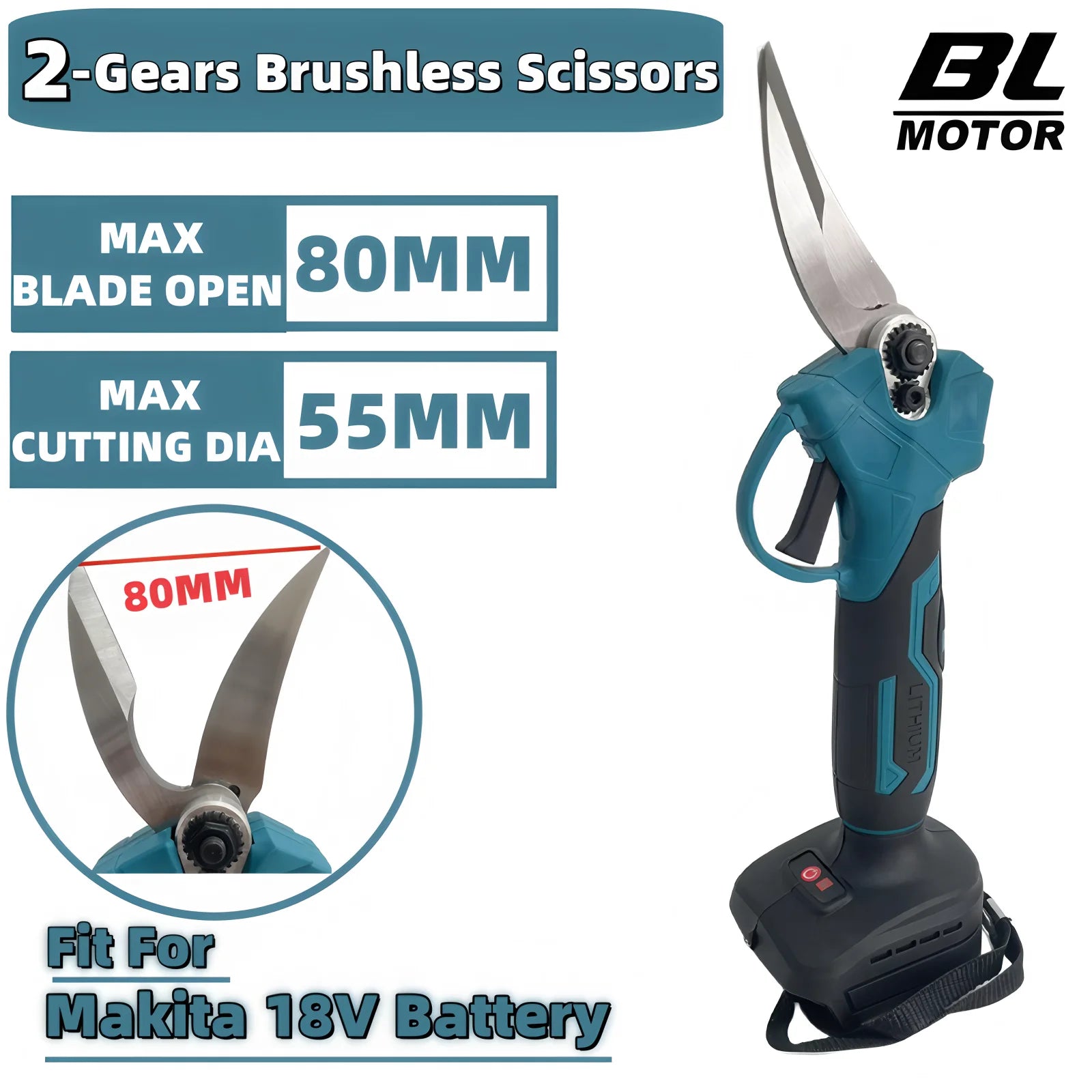 55mm Brushless Electric Garden Pruning Shears