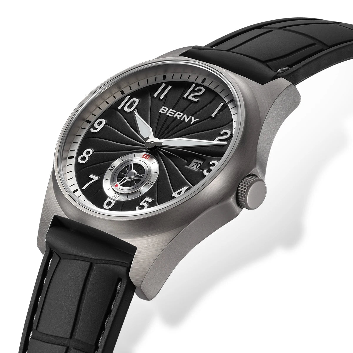 BERNY Titanium Automatic Watch – Fluororubber Strap | Seagull ST1731 | 10ATM Waterproof