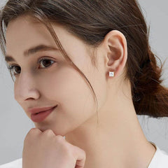 1CT Square Moissanite Stud Earrings - SnaggIt