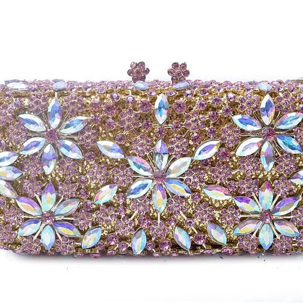 Stone Chain Crystal Evening Clutch