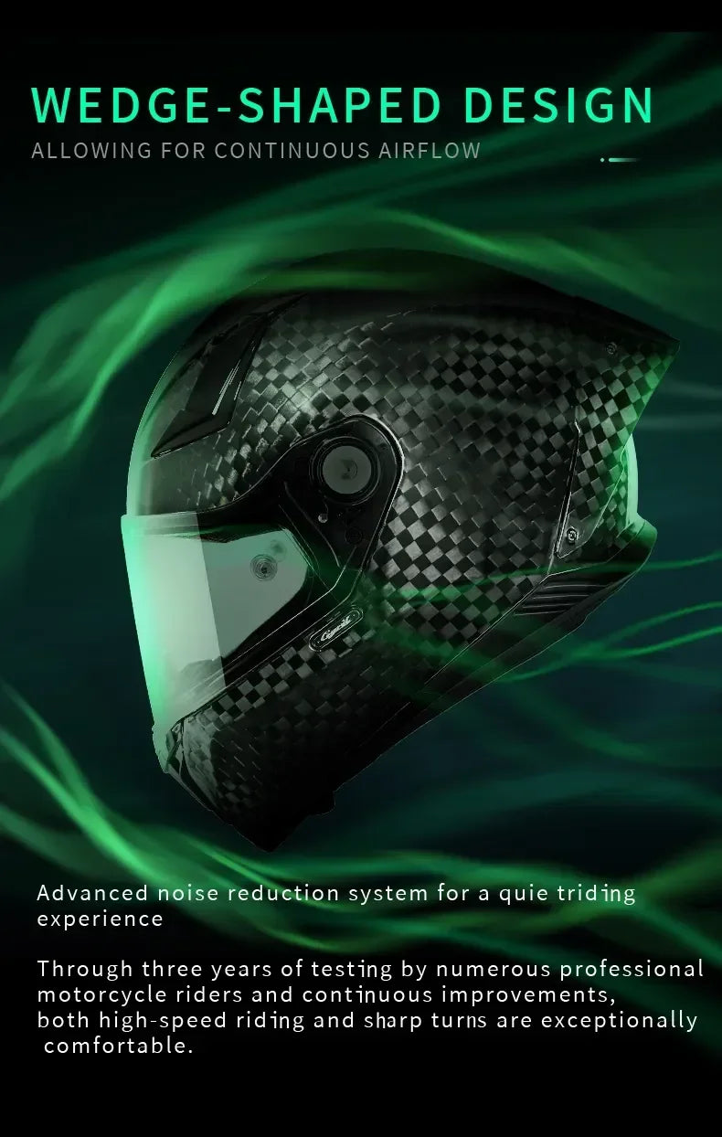 Carbon Fiber Pattern Full Face Motorcycle Helmet by Snagg A Motorcycle Helmet