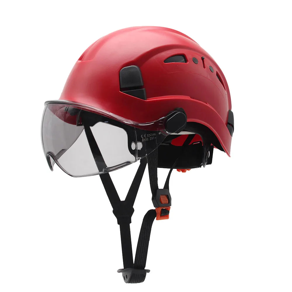 Vented construction safety helmet with built-in visor – image 29
