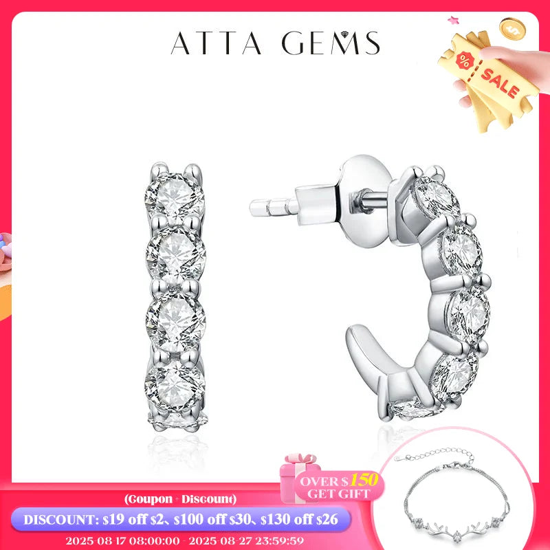 3.0mm Moissanite Hoop Earrings