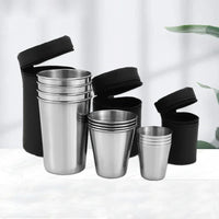 Ouhoe Stainless Camping Cups Four Pcs Nestable Mugs Outdoors by Snagg A Mug