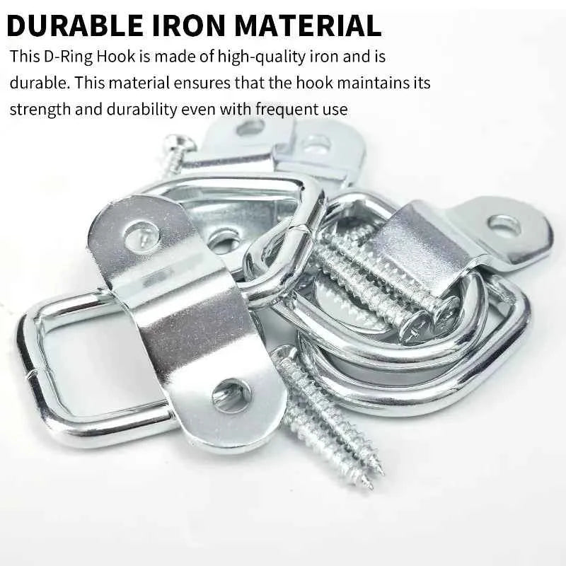 Stainless Steel D-Ring Tie Down Anchor | Lashing Ring Pull Hook for Car Boat Cargo Trailer RV Van