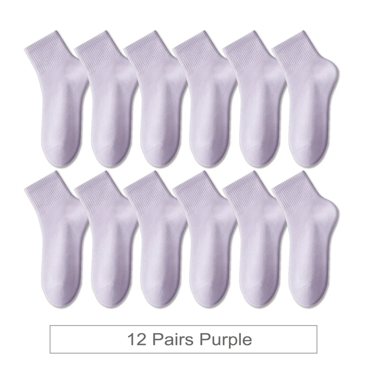 12 Pair Soft Cotton Ankle Colourful Socks Everyday Breathable Set