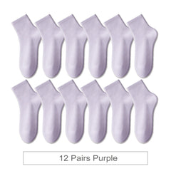 12 Pair Soft Cotton Ankle Colourful Socks Everyday Breathable Set