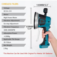 6 Speed High Performance Tile Tiling Machine | 200KG Enlarged Suction & Leveling Tool Compatible With 18V Makitya Batteries