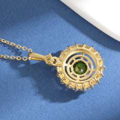 1ct Green Moissanite Pendant Necklace