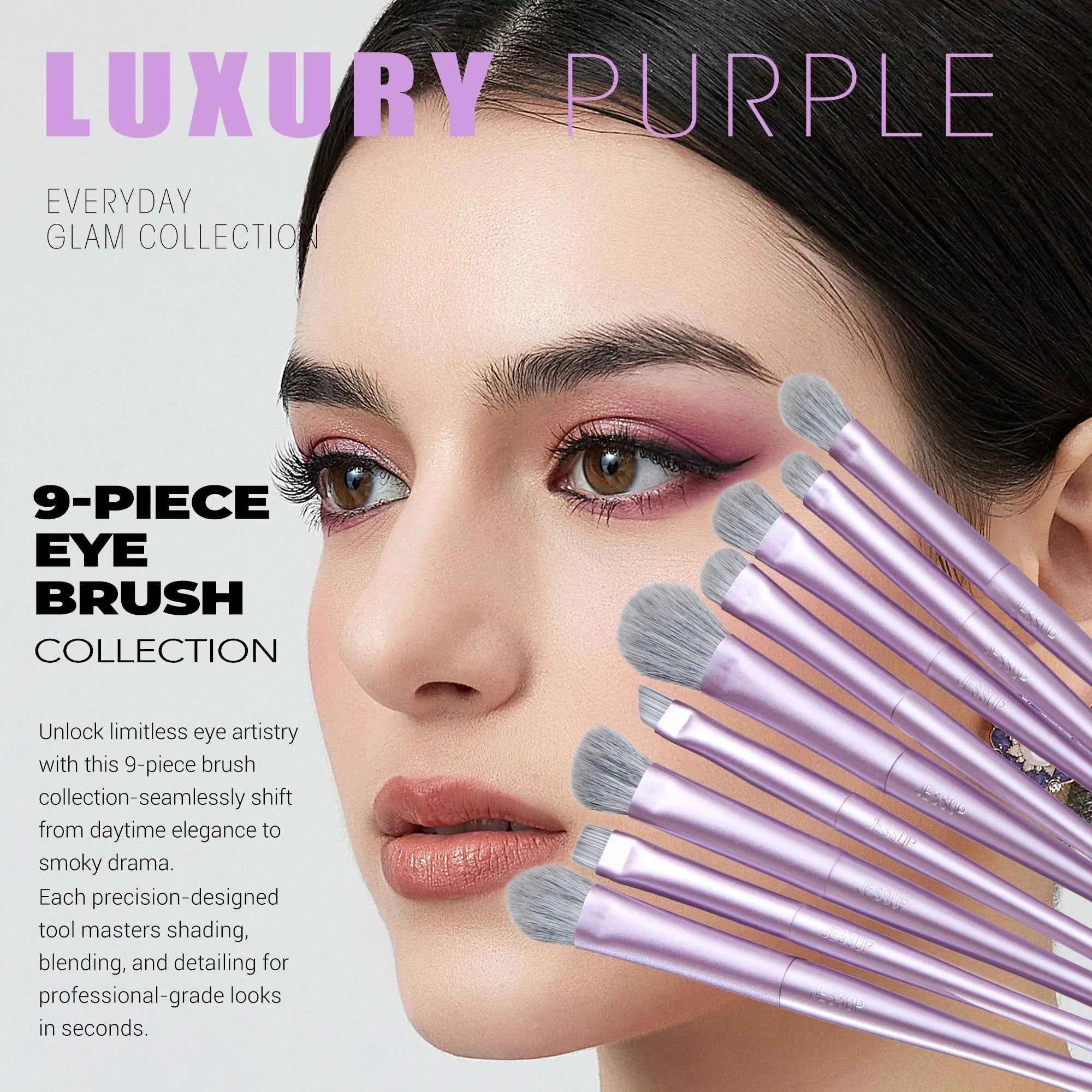 15 Piece Luxury Amethyst Professional Brush Collection – Vegan Precision Set