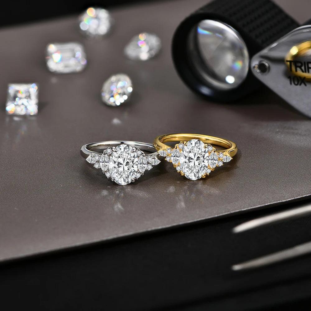 Luxury 2.5CT Oval Cut Moissanite Ring