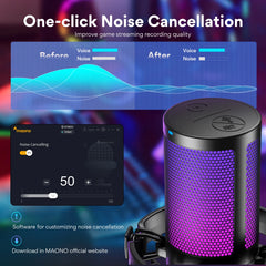 USB Gaming Microphone – RGB Condenser Mic with Noise Reduction by Snagg A Microphone