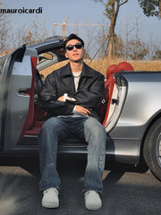 Oversized Matte Black PU Leather Jacket by Snagg A Jacket