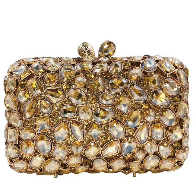Brown Crystal Evening Clutch
