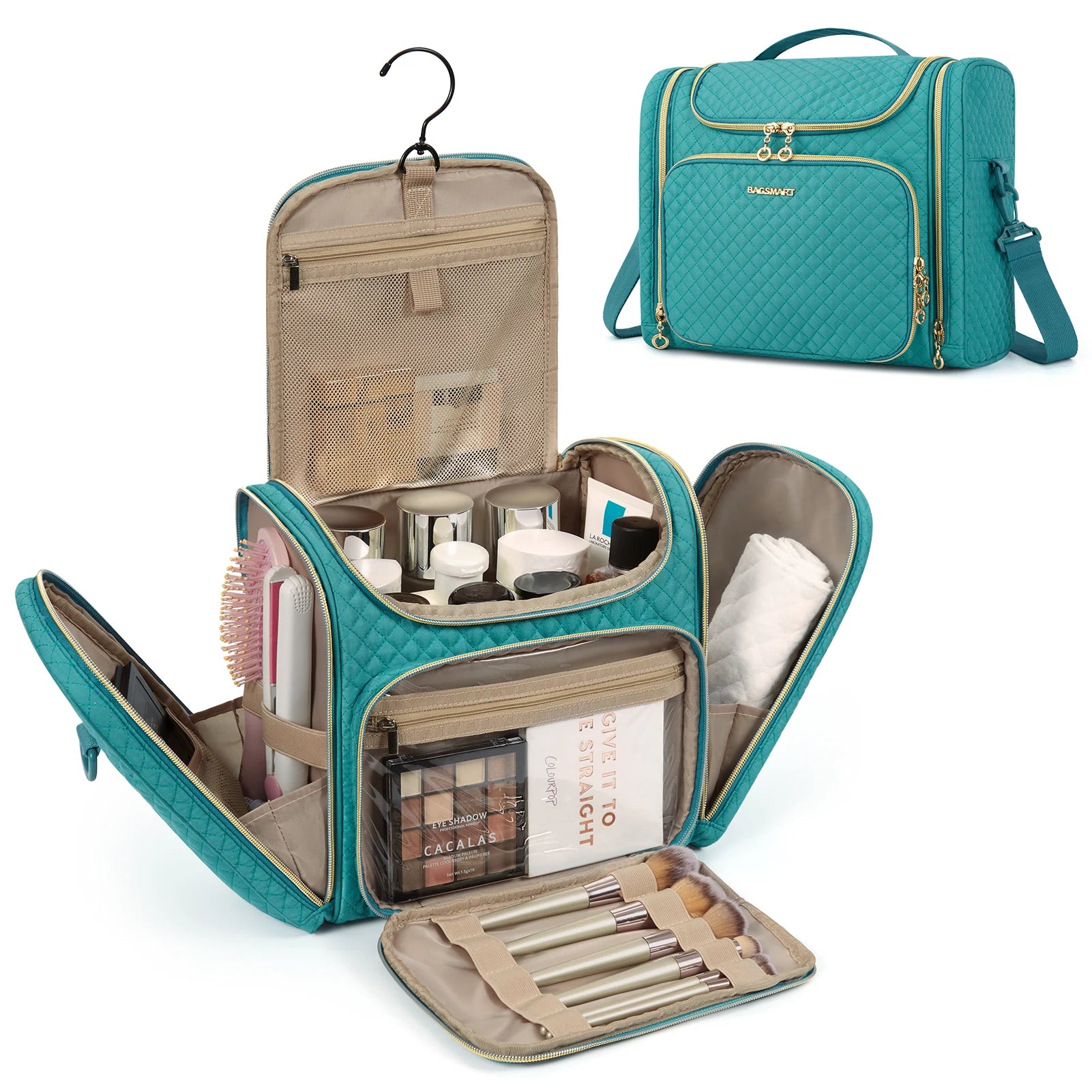 Women's Water-Resistant Makeup Bag – Large Capacity Toiletry & Cosmetic Travel Organiser
