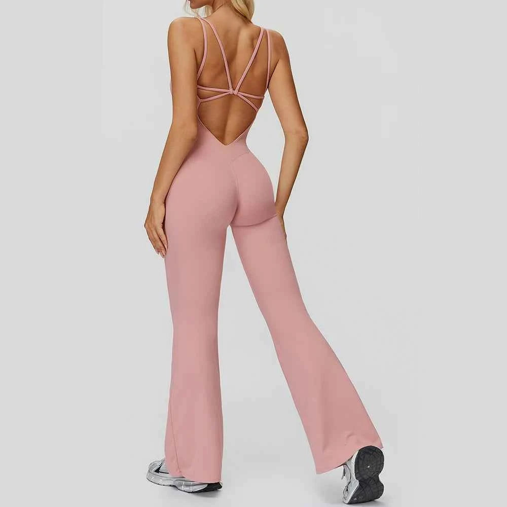 Women's Push-Up Sports Jumpsuit | Gym Tracksuit Yoga Suit Fitness Romper Stretch Bodysuit Activewear