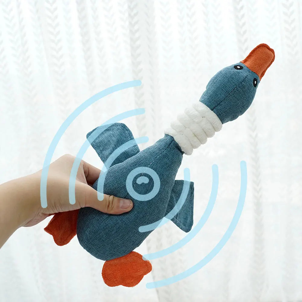 Plush Goose Squeaky Dog Toy by Snagg A Toy