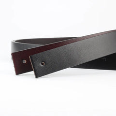 Genuine Leather Belt Strap (No Buckle) — Smooth Cowboy-Style Replacement for Men - Others In Fashion