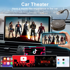 Wireless Video CarPlay Adapter With Netflix/YouTube/Tiktok, For OEM Wired CarPlay Cars by Snagg A Car Adapter