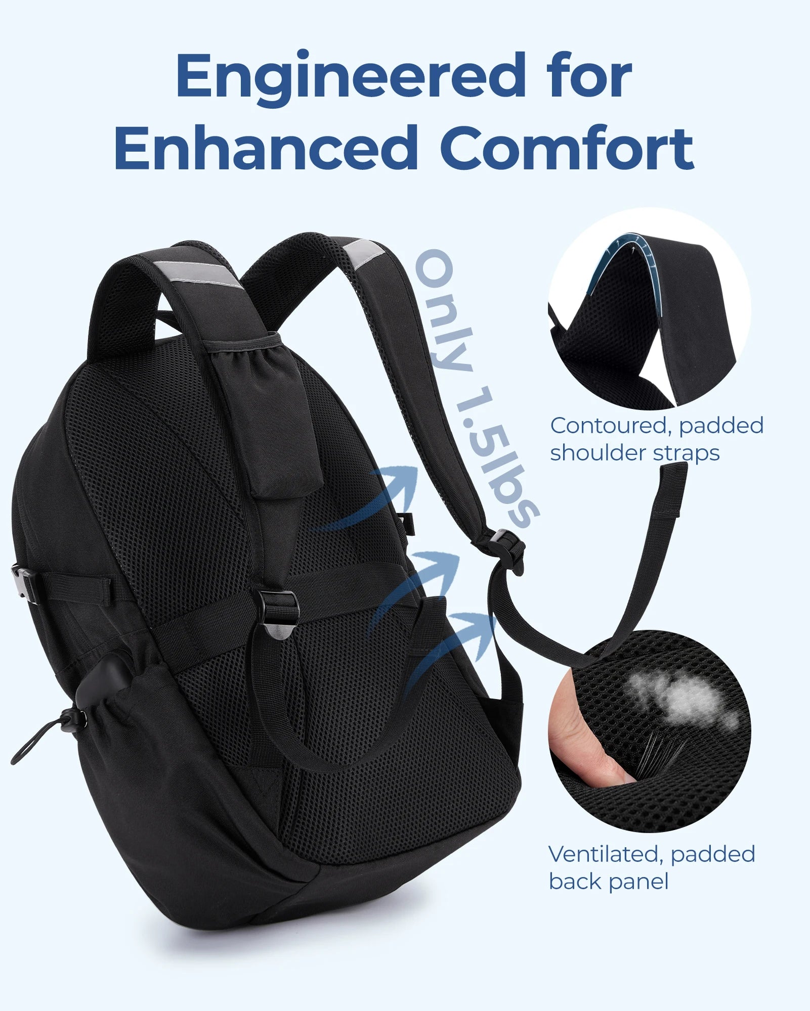 Casual Travel & College Backpack 15.6" – Lightweight Waterproof Weekender Sport Bookbag for Men & Women (20–35L)