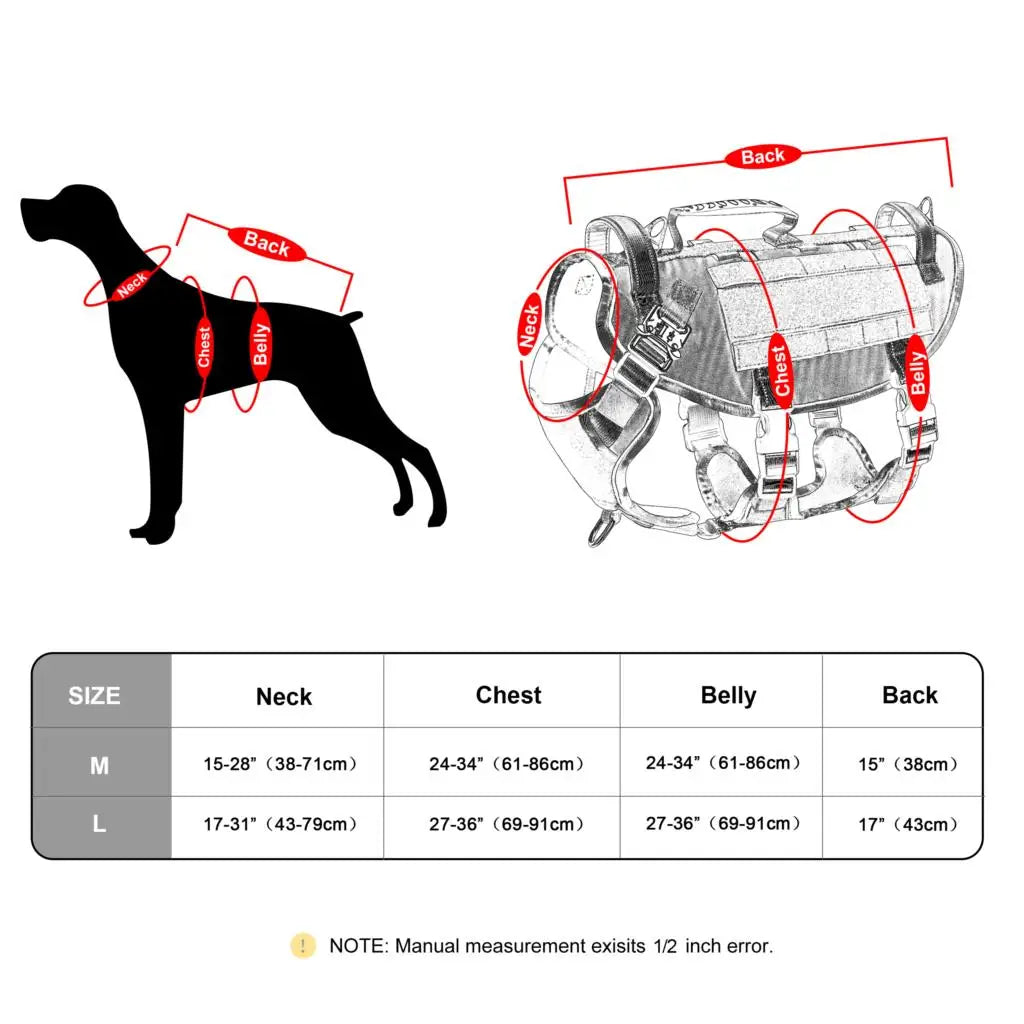 Military Tactical Dog Harness – Escape-Proof, Reflective & Durable by Snagg A Harness
