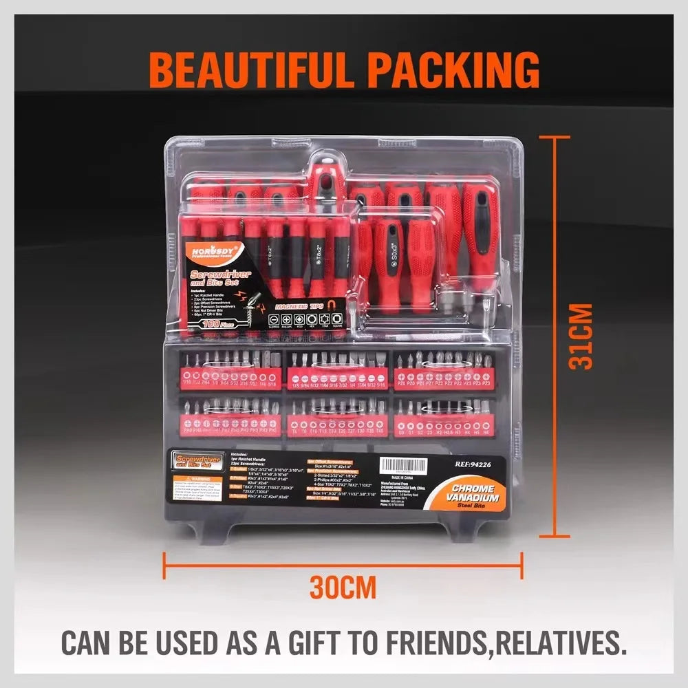 100-Piece Magnetic Screwdriver Kit