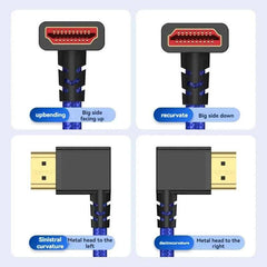 8K/4K Spring Coiled HDMI Cable with Elbow – For Digital Camera, Stabiliser & Monitor