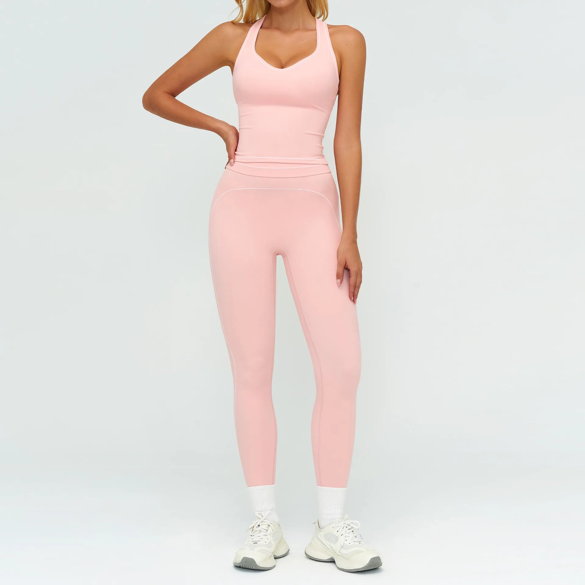 Women's 2-Piece Fitness Suit | Sports Bra & High Waist Leggings Yoga Gym Tracksuit Activewear