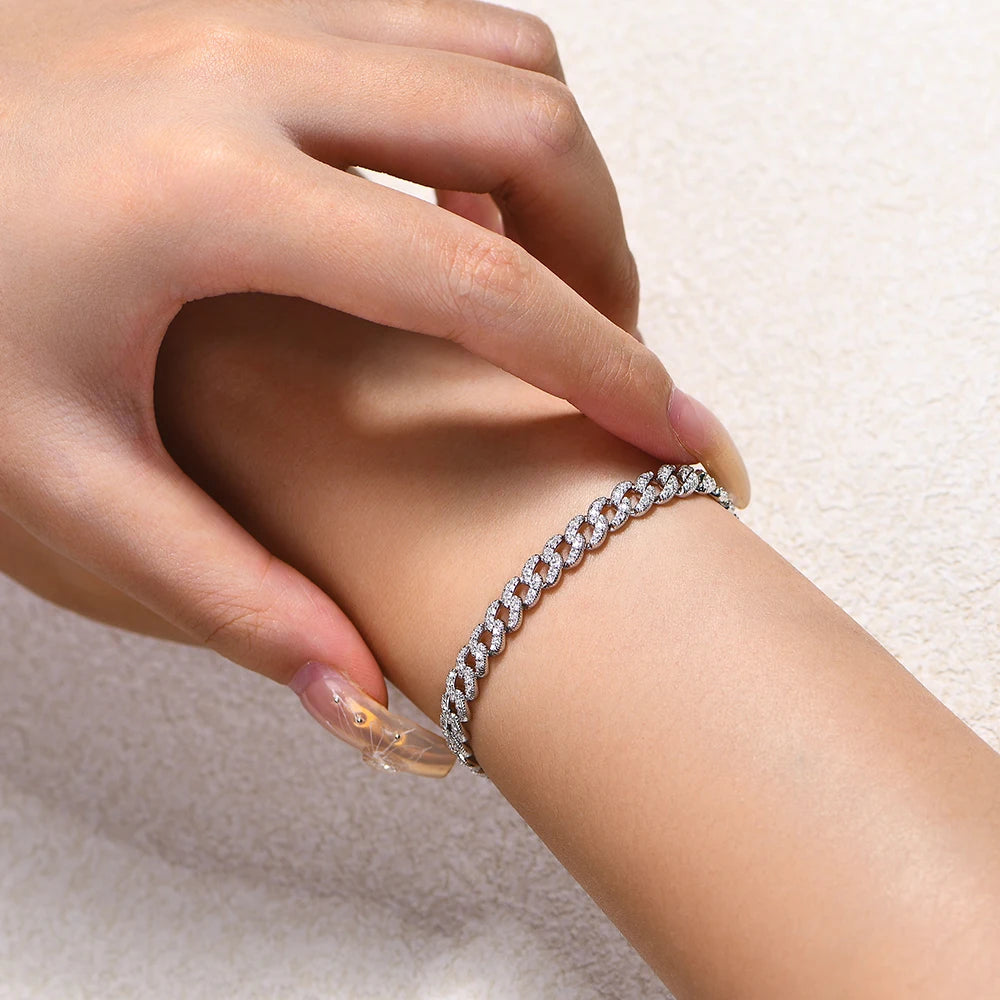 Moissanite Cuba Chain Bracelet