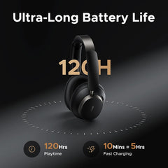 Wireless ANC Headphones | Bluetooth Over-Ear Hi-Res Headset (120H Playtime) by Snagg A Headphone
