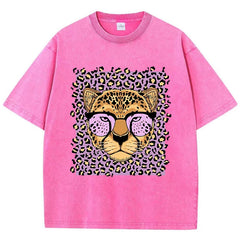 Leopard Cartoon Print Womans Streetwear T-Shirt