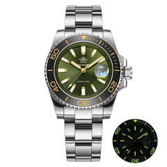 Luxury 41 mm Diver’s Quartz Watch - Green / Mm - Men’s Watches