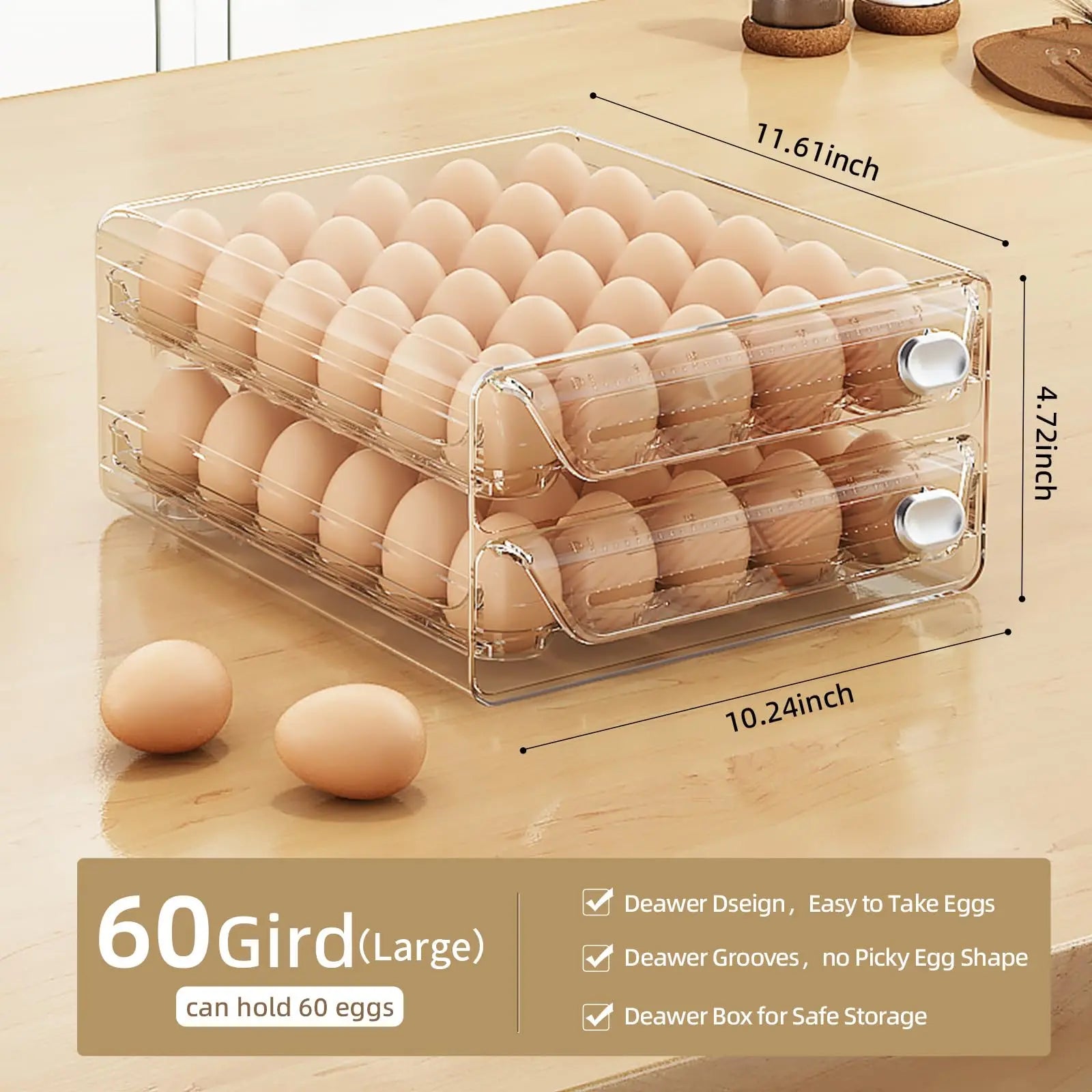 Egg Holder for Refrigerator by Snagg A Tray