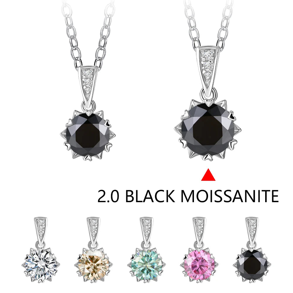 1 Carat Round Brilliant Moissanite Pendant Necklace