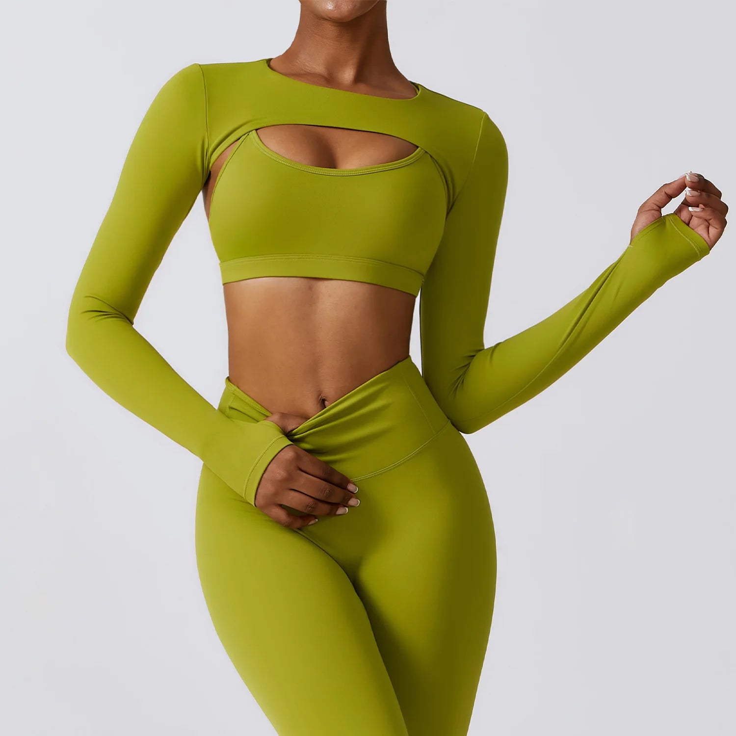 Women's Long Sleeve Yoga Top | Shawl Sports Camisole Push-Up Gym Workout Running Top