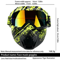 Motorcycle Face Mask with Goggles by Snagg A Motorcycle Goggles