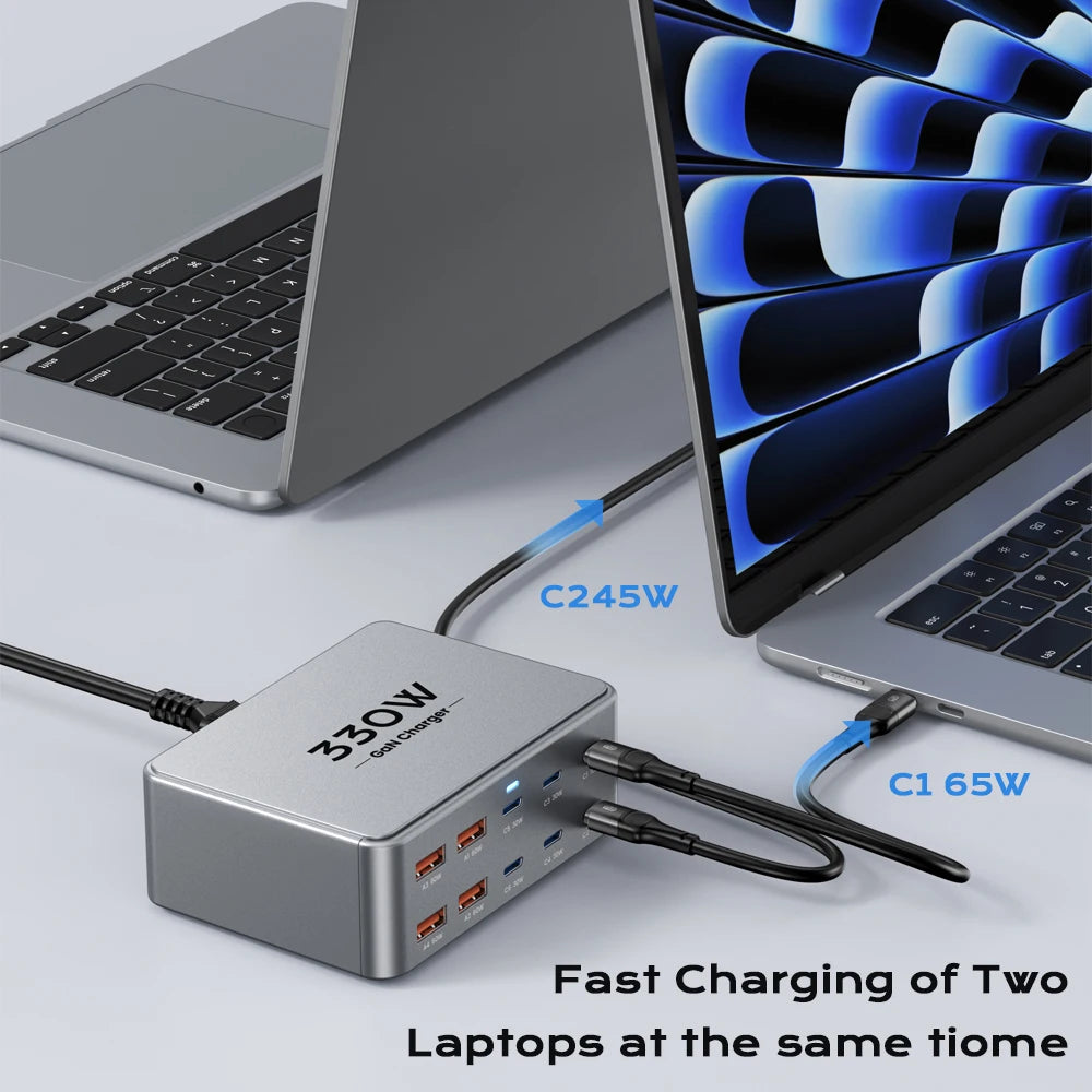 330W USB C Multiport Fast Charging Station For Laptop & Phones by Snagg A Charging Station