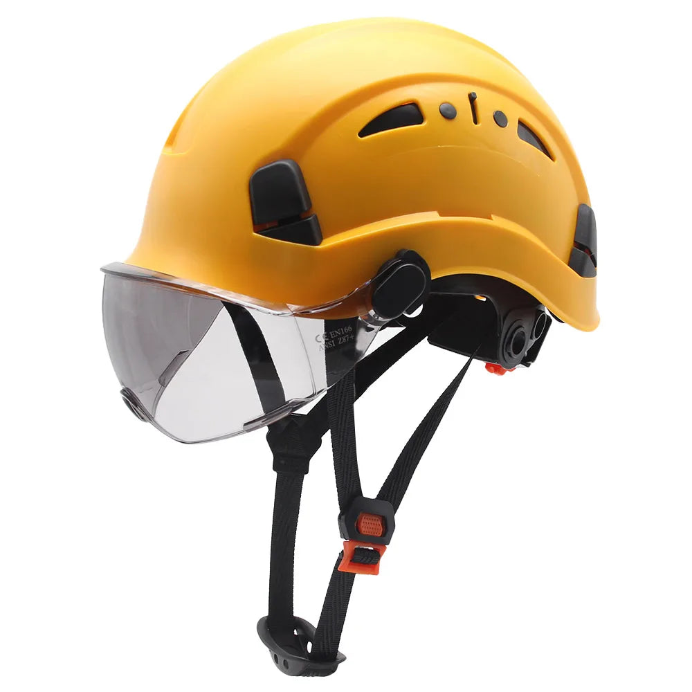 Vented construction safety helmet with built-in visor – image 35