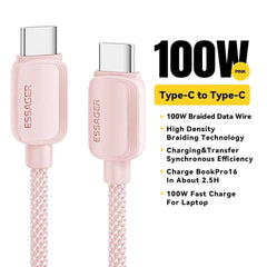 USB-C to USB-C Cable 100W 5A PD | Fast Charging for iPhone 15 Xiaomi Samsung Huawei Oppo MacBook iPad