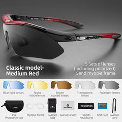 5 Lenses Polarized Cycling Glasses – MTB & Road Bike Sunglasses for Men & Women