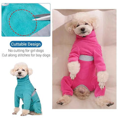 Polar Fleece Dog Jumpsuit – Reflective Closed-Belly Winter Suit for Small Dogs