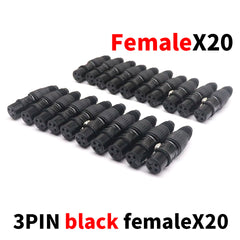20 Pack XLR 3 Pin Microphone Connectors by Snagg A Cable Plug