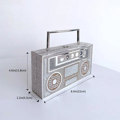 Luxury Designer Diamond Radio Clutch