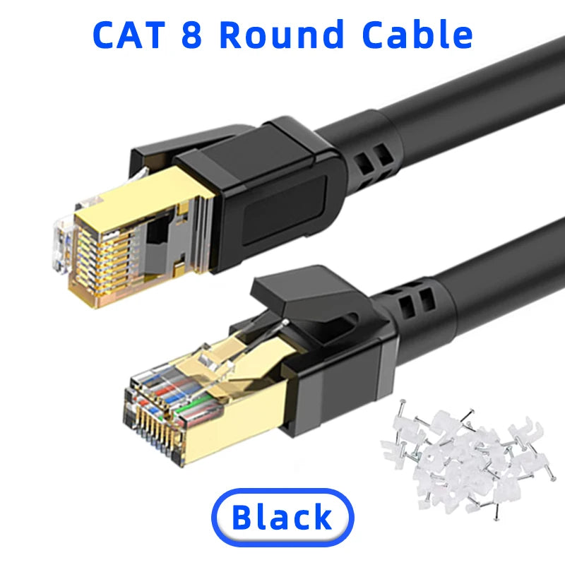Cat8 Ethernet Cable – Shielded High-Speed 40Gbps 2000MHz by Snagg A Network Cable