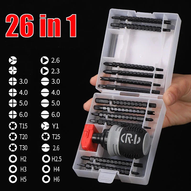 26-in-1 Magnetic Ratchet Screwdriver Set