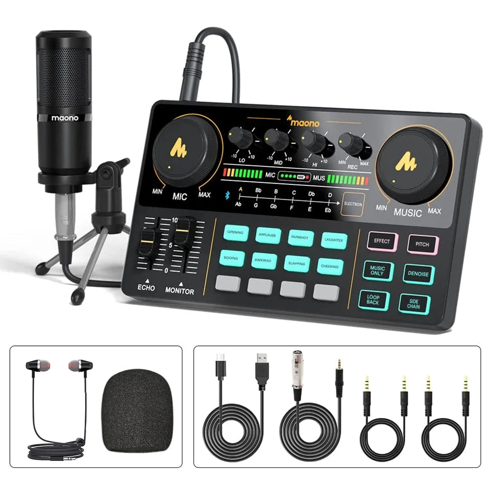 Sound Card & Microphone Set – Audio Interface with Condenser Mic for Live Streaming & Recording by Snagg An Audio Mixer