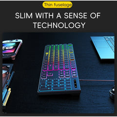 Wired RGB Gaming Keyboard – 104 Key USB Backlit Design with Ergonomic Layout for PC & Laptop by Snagg A Keyboard