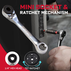 38 Pcs DIY Tool Set – Impact Screwdriver Bits, Nut Drivers, Sockets & Quick-Change Adapters with Ratchet Wrench